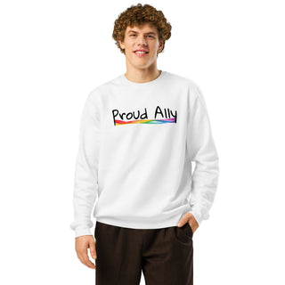 “Proud Ally” Organic Unisex Sweatshirt – LGBTQ+ Supporter Statement Crewneck