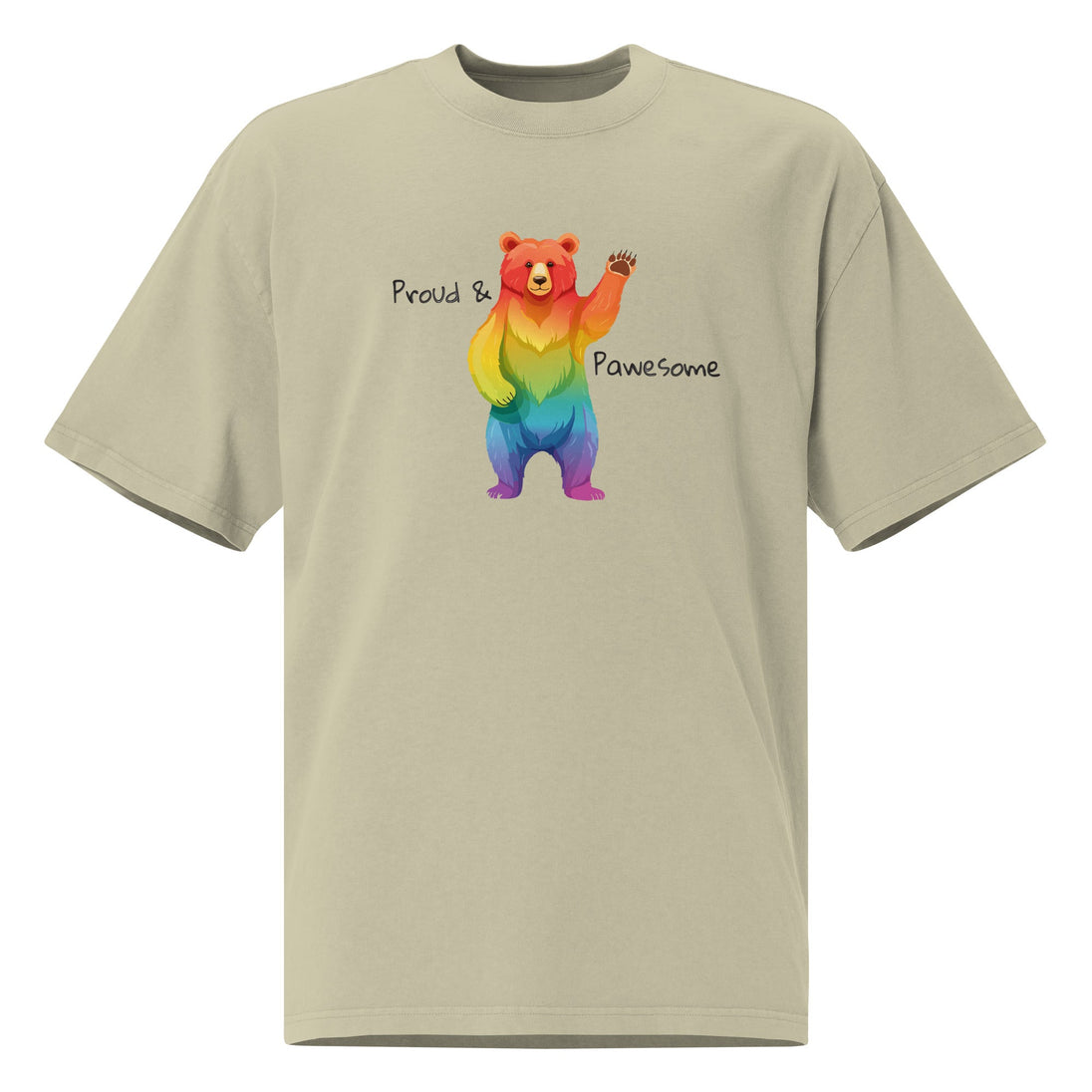 Proud & Pawesome – Pride Bear Oversized Unisex T-Shirt