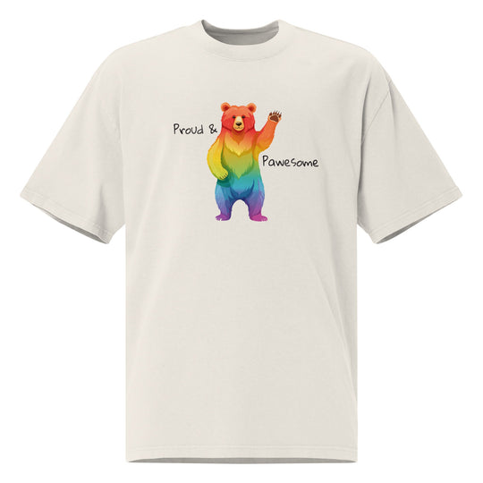 Proud & Pawesome – Pride Bear Oversized Unisex T-Shirt
