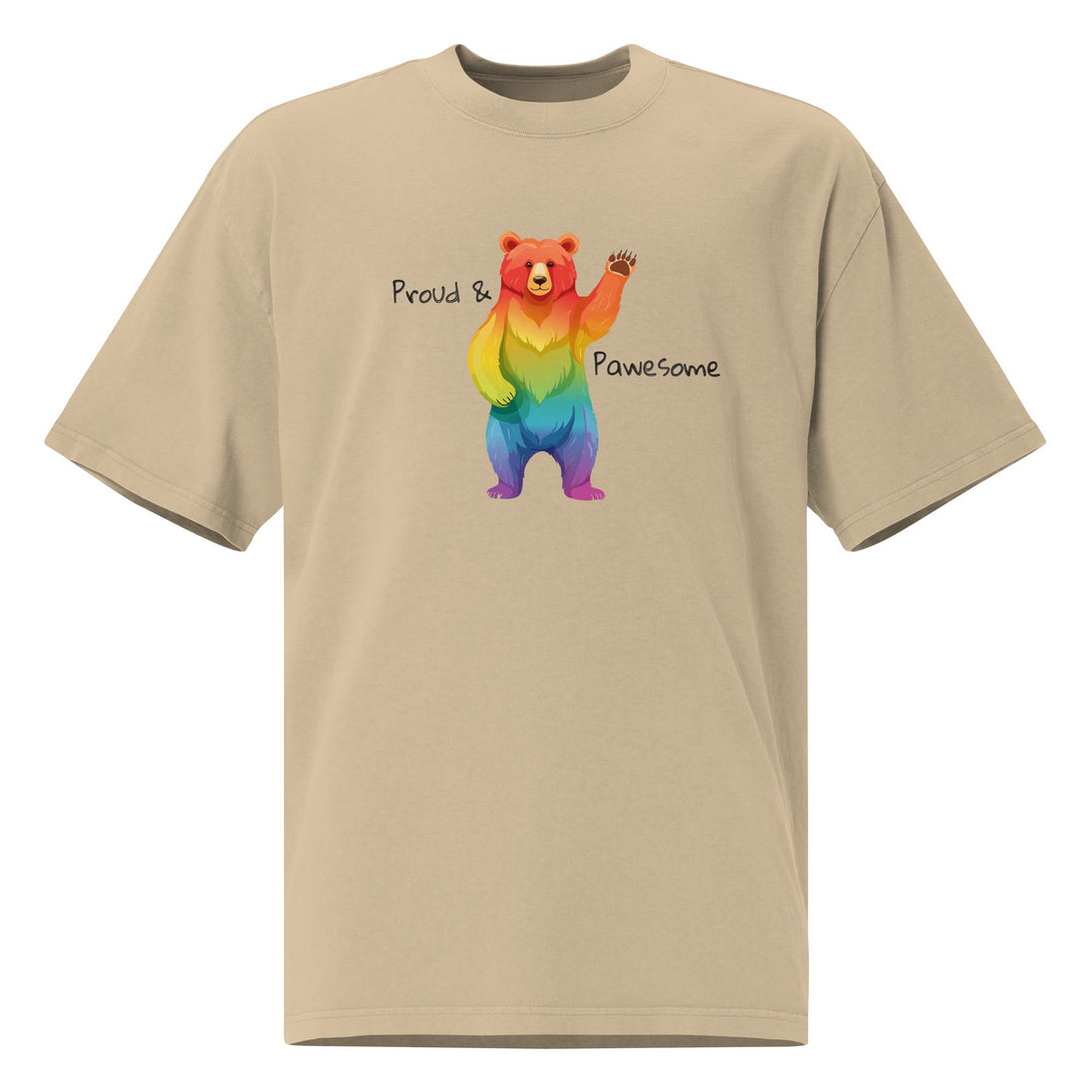 Proud & Pawesome – Pride Bear Oversized Unisex T-Shirt