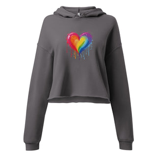 Rainbow Bleeding Heart Women's Crop Hoodie