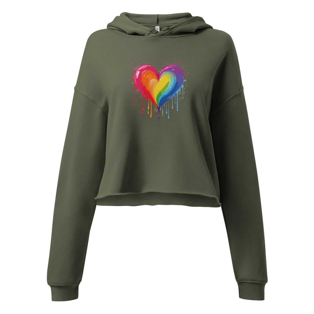 Rainbow Bleeding Heart Women's Crop Hoodie