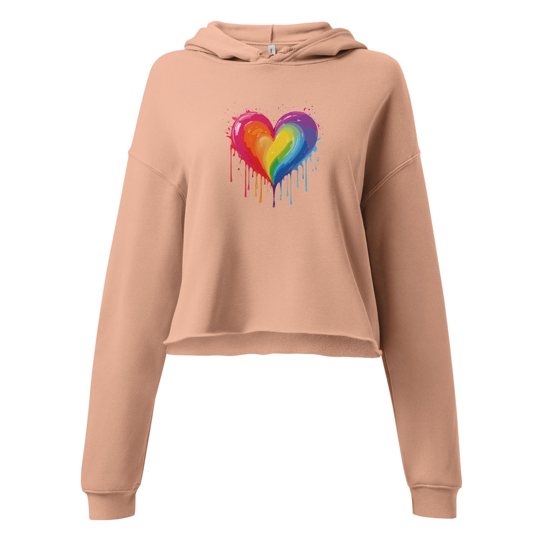 Rainbow Bleeding Heart Women's Crop Hoodie