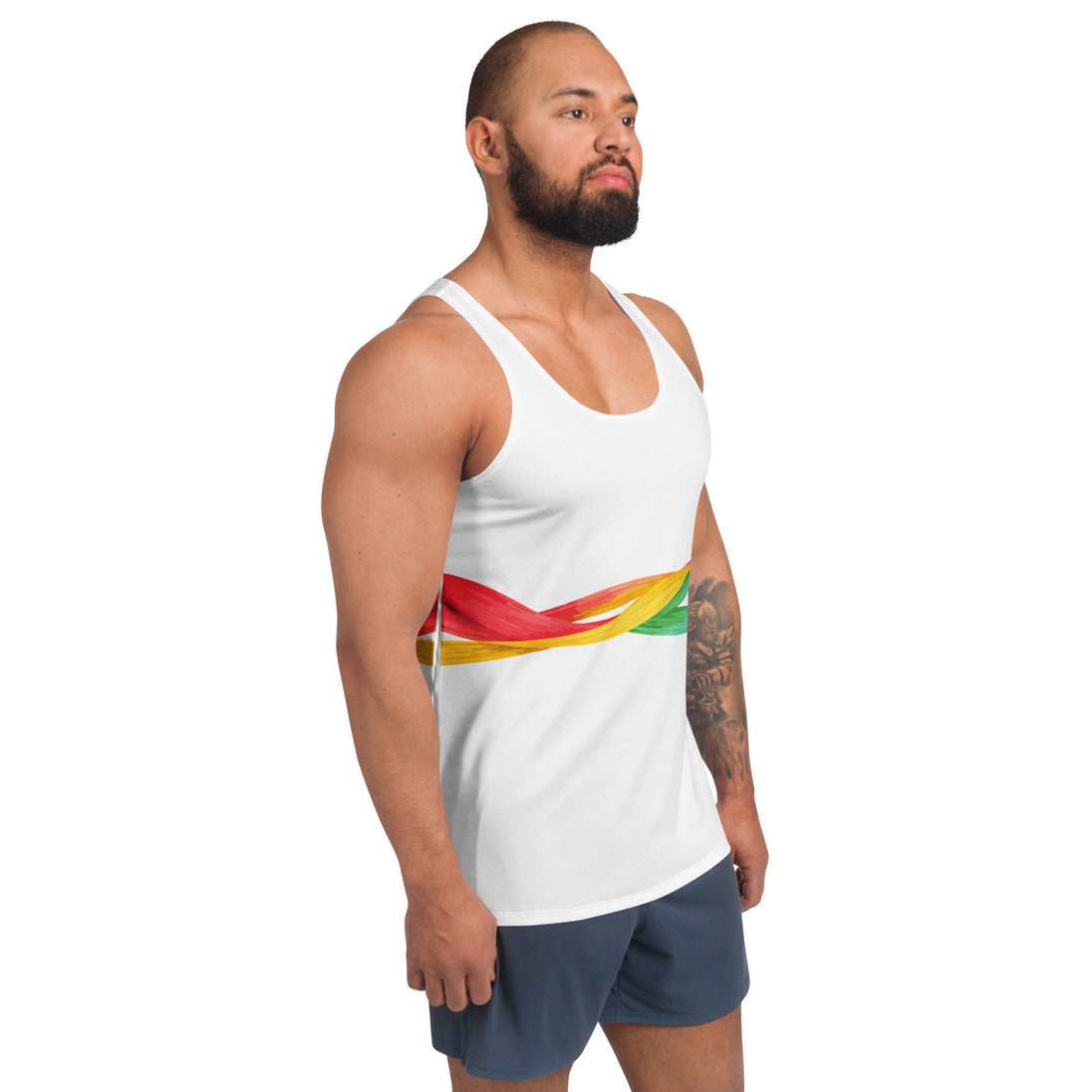 Rainbow Threads Unisex Tank Top – All-Around LGBTQ+ Pride Design