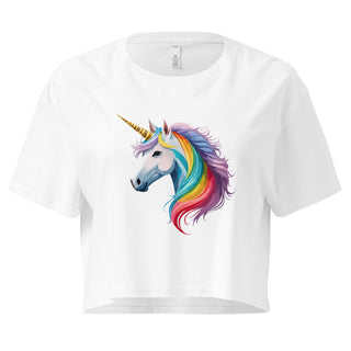 Rainbow Unicorn Crop Top – Whimsical LGBTQ+ Pride Tee