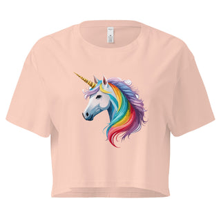 Rainbow Unicorn Crop Top – Whimsical LGBTQ+ Pride Tee