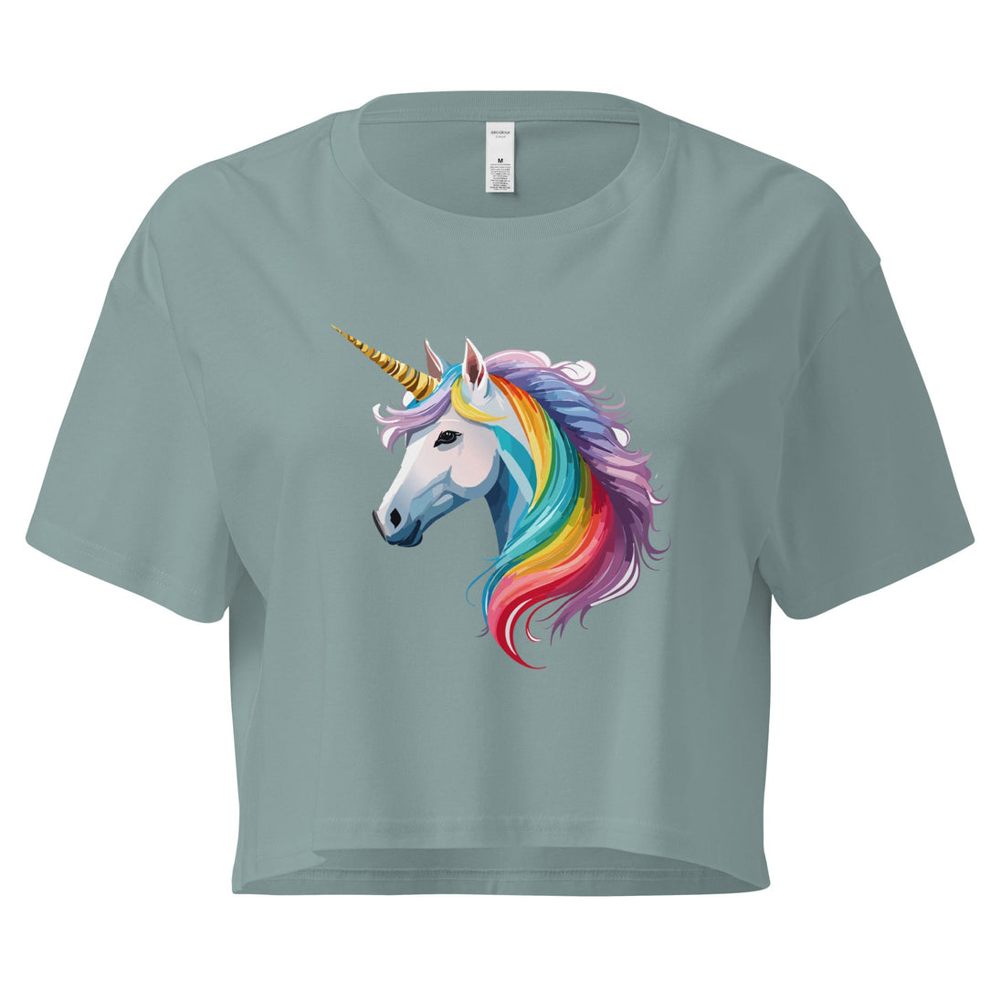 Rainbow Unicorn Crop Top – Whimsical LGBTQ+ Pride Tee