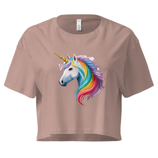 Rainbow Unicorn Crop Top – Whimsical LGBTQ+ Pride Tee