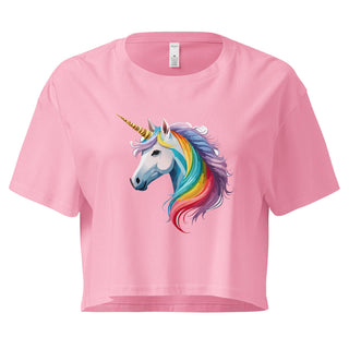 Rainbow Unicorn Crop Top – Whimsical LGBTQ+ Pride Tee