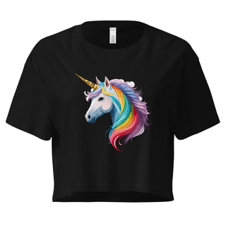 Rainbow Unicorn Crop Top – Whimsical LGBTQ+ Pride Tee