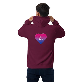 Unisex eco raglan hoodie - Bi Heart