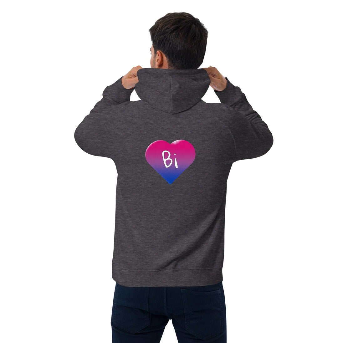 Unisex eco raglan hoodie - Bi Heart