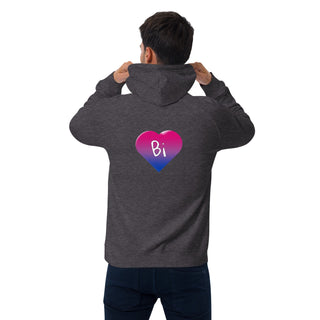 Unisex eco raglan hoodie - Bi Heart