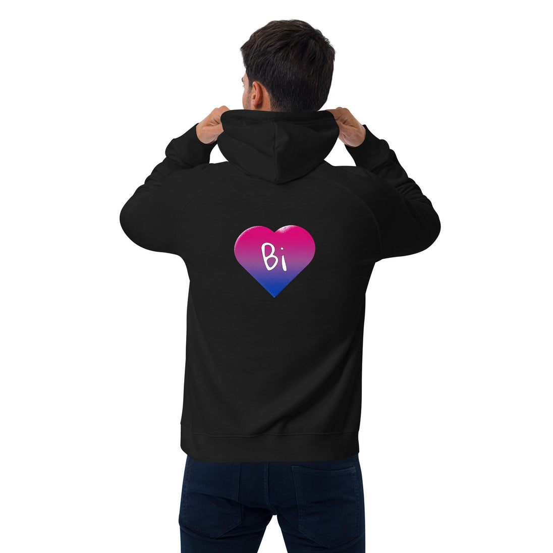 Unisex eco raglan hoodie - Bi Heart