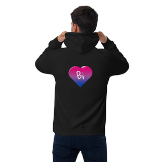 Unisex eco raglan hoodie - Bi Heart