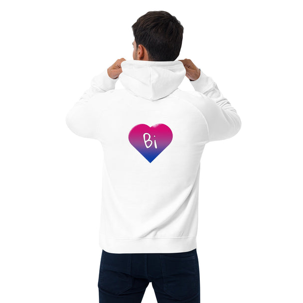 Unisex eco raglan hoodie - Bi Heart